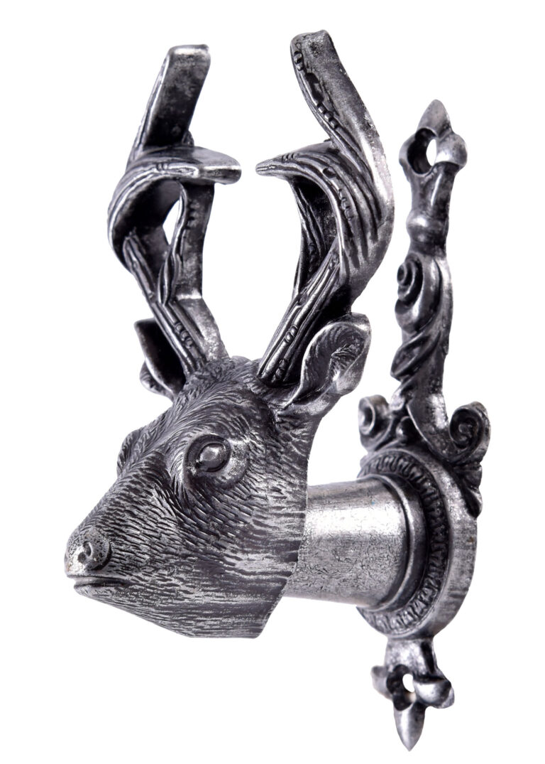 Supports muraux tête de cerf, lot de deux patères