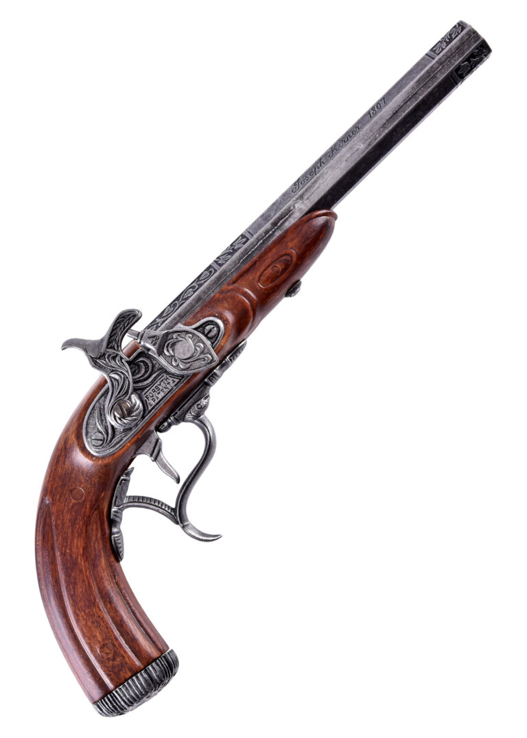 Pistolet à percussion Joseph Kirner 1807, vue d’ensemble de la réplique