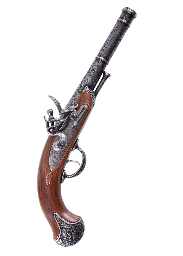 Pistolet de Lucknow Queen Anne, réplique décorative, vue d’ensemble