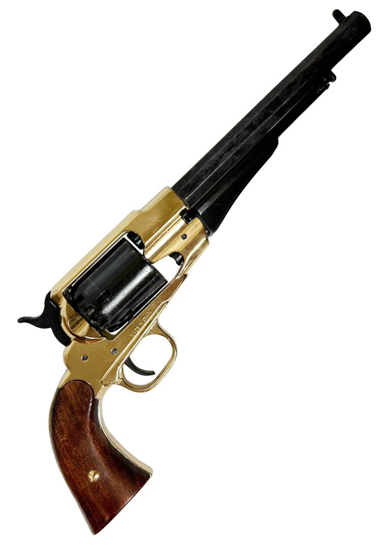 Remington 1858 noir et laiton, vue d’ensemble du revolver
