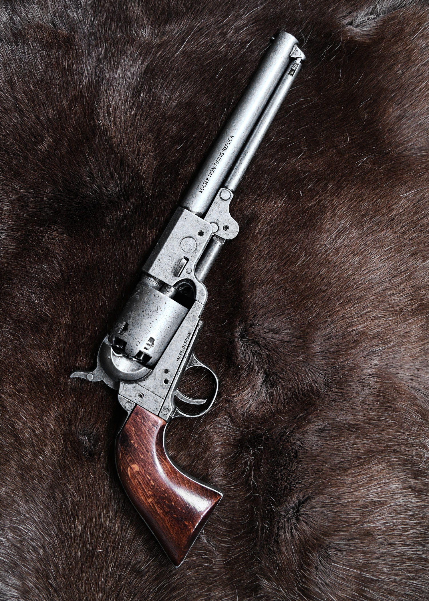 Profil du revolver à finition gris vieilli