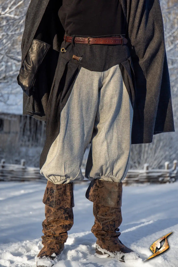 Pantalon Ignis en laine noir et gris