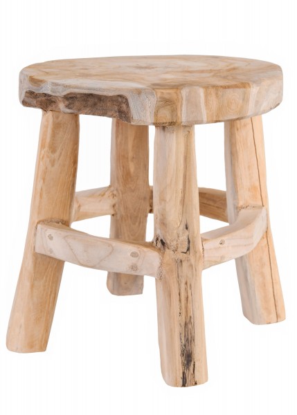 Petit tabouret rustique en bois – 31 cm