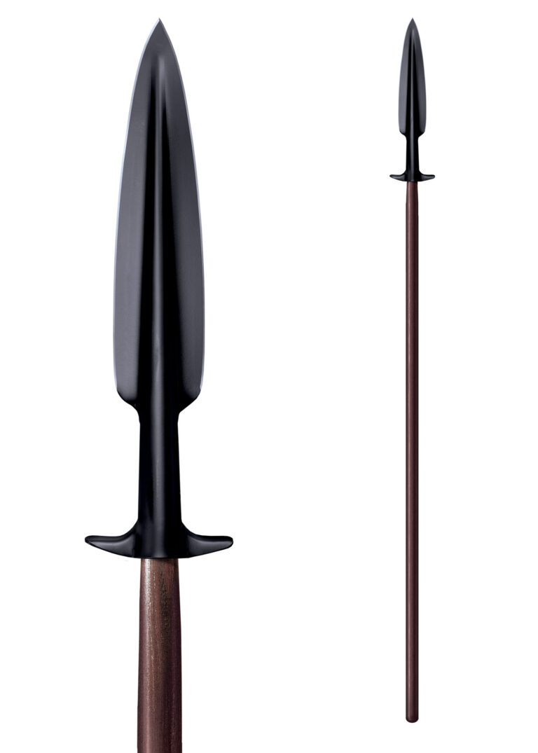 Épieu de chasse au sanglier Cold Steel, vue d’ensemble avec sa hampe en frêne