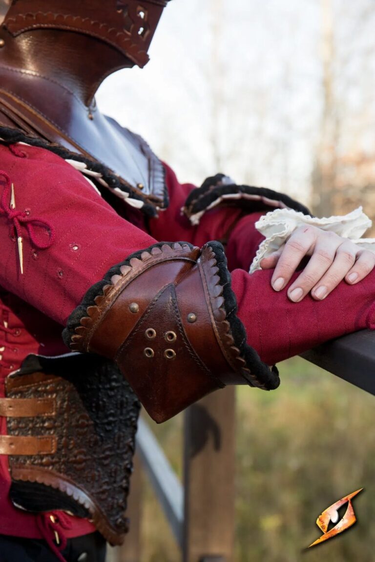 cubitières en cuir Noble Epic Armoury – coloris marron et noir
