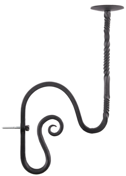 Applique porte-bougie à feuille en fer forgé