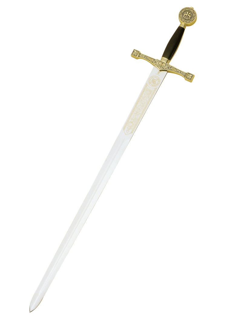 Épée Excalibur dorée Marto, vue d’ensemble