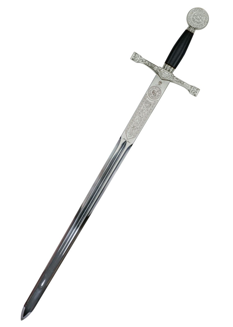 Épée Excalibur courte argentée Marto, vue d’ensemble