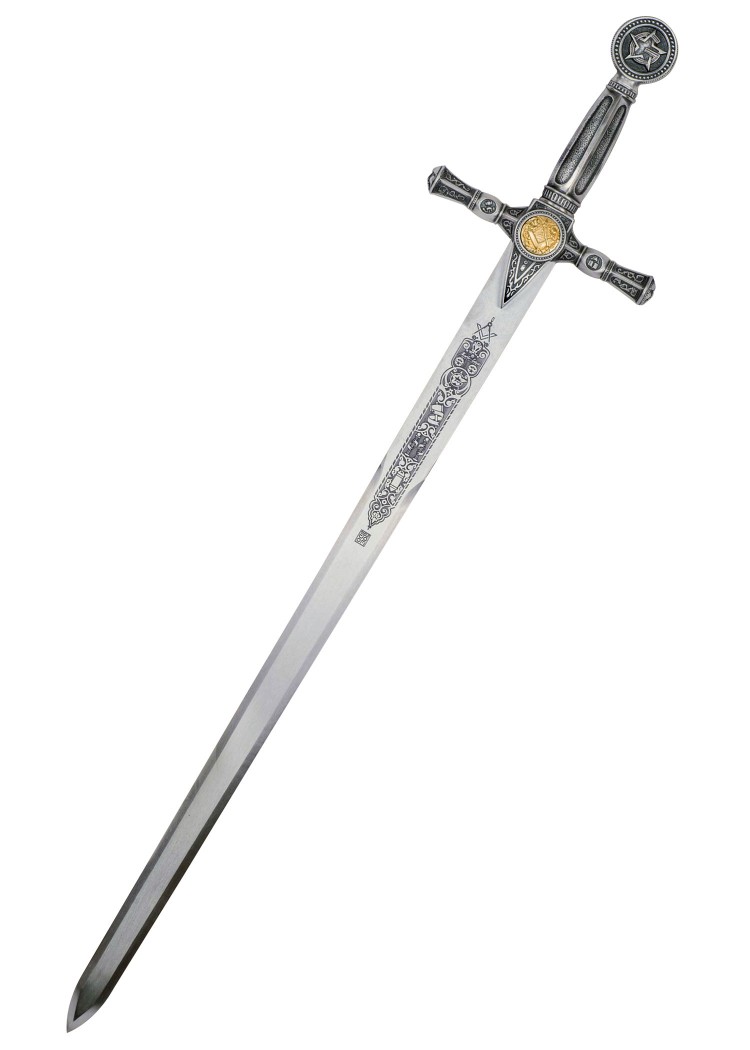 Épée courte maçonnique argentée Marto, vue d’ensemble