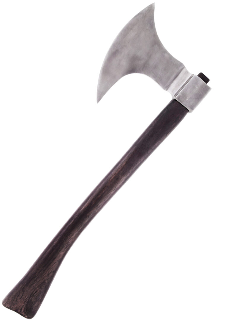 Hache médiévale Huntsman Windlass, vue principale sur fond blanc