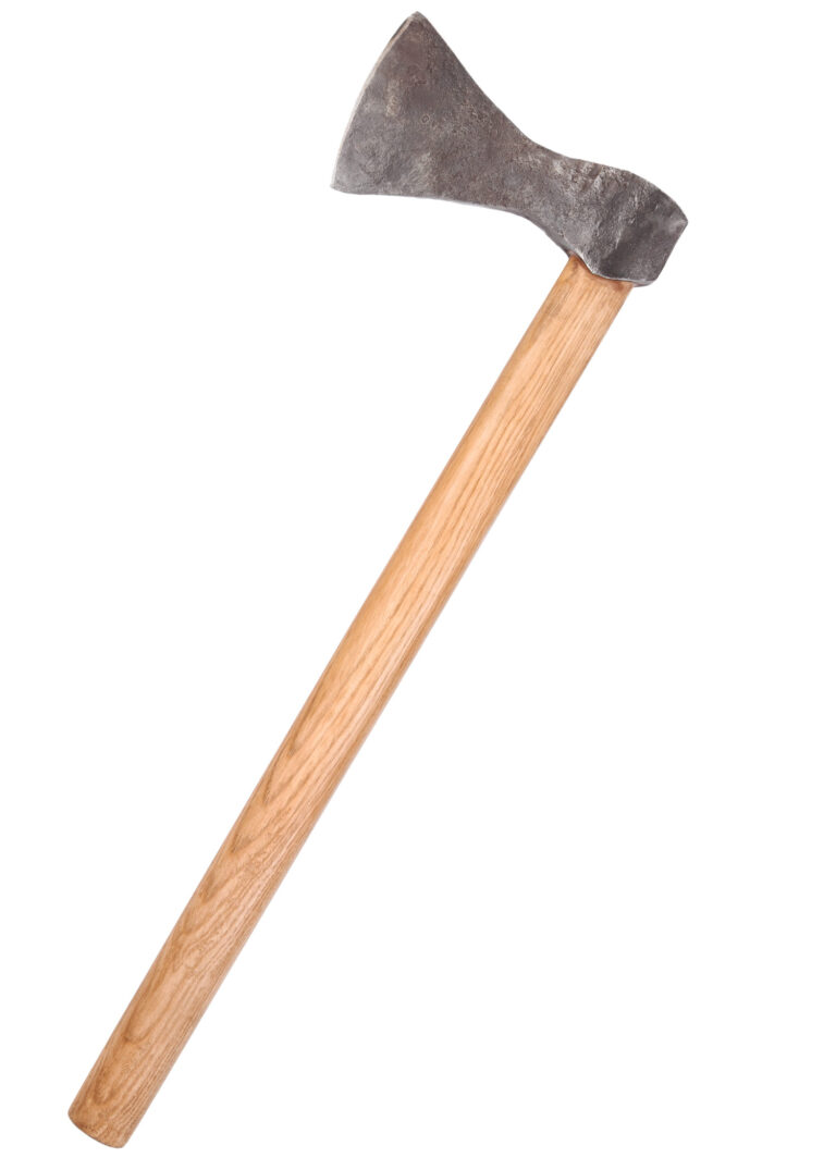 Hache viking forgée à la main type A Ulfberth, vue principale sur fond blanc