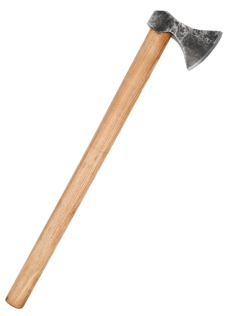 Hache viking forgée à la main type G Ulfberth, vue principale sur fond blanc