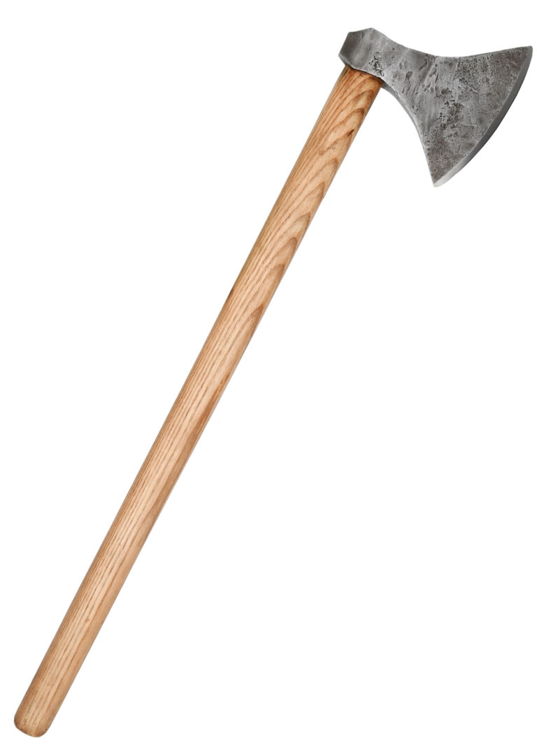 Hache viking forgée à la main type M Ulfberth, vue principale sur fond blanc