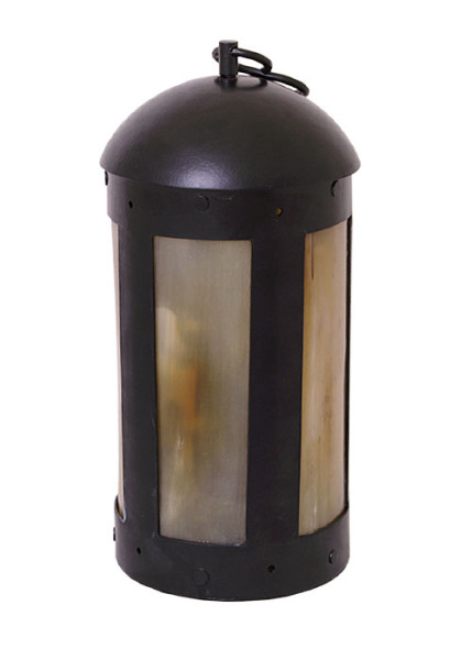 Lanterne ronde en fer à fenêtres de corne – 26 cm
