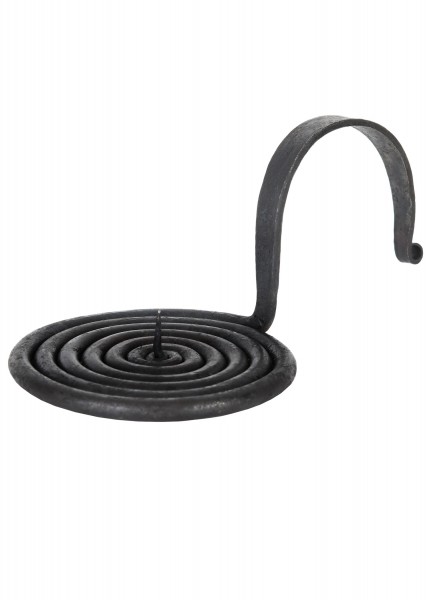 Bougeoir à spirale et pointe en acier forgé