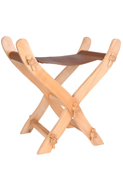 Chaise médiévale pliante avec assise en cuir Ulfberth