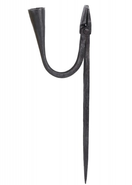 Porte-jonc et bougeoir à planter en acier forgé – 25 cm