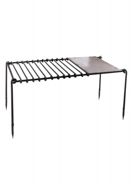 Gril de campement pliant avec plaque latérale – 80 cm