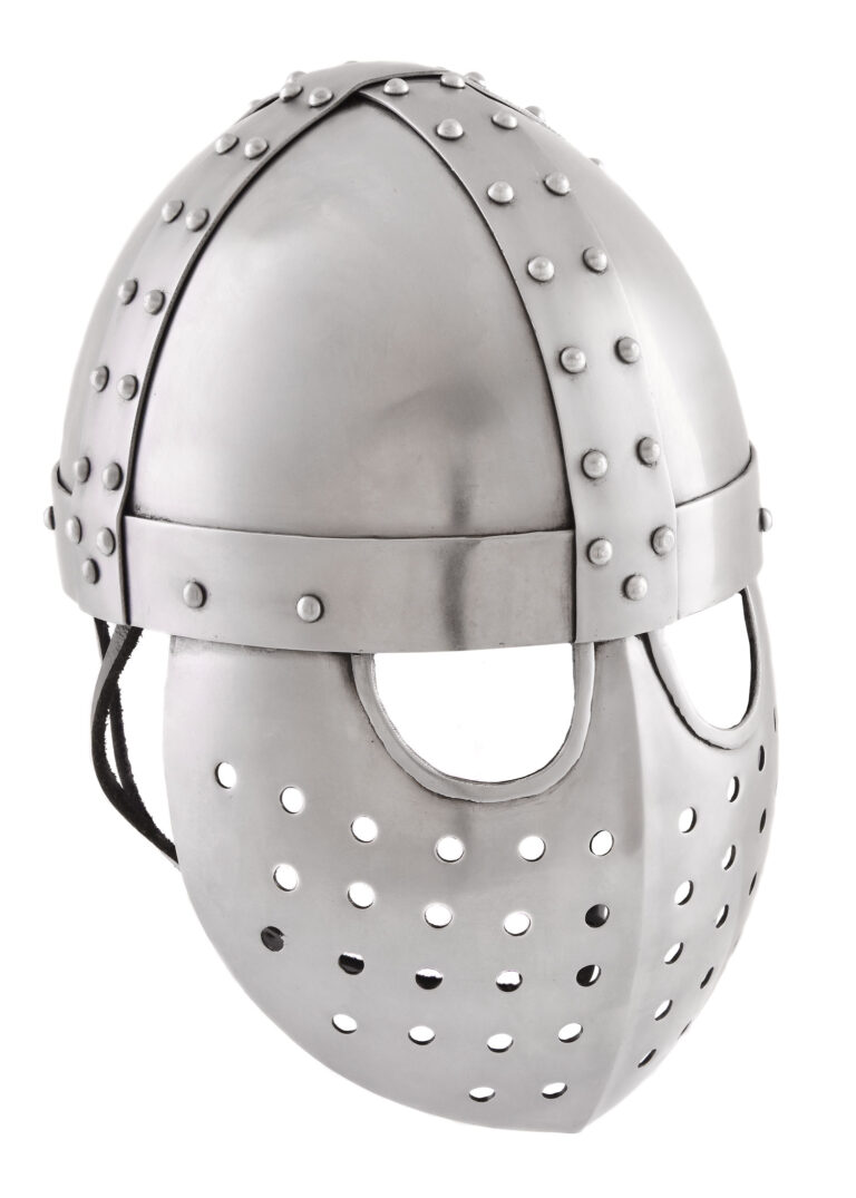 Casque de croisé à masque facial en acier, vue principale