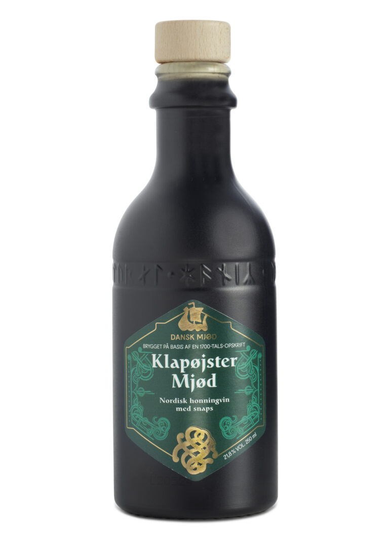 Hydromel à l’aquavit Klapøjster en bouteille de 0,25 L, vue de face